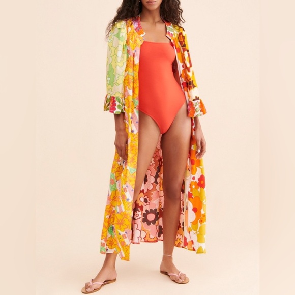 CeliaB Titanite Duster Kaftan in a multicolor floral mixed print Size S - Picture 6 of 13